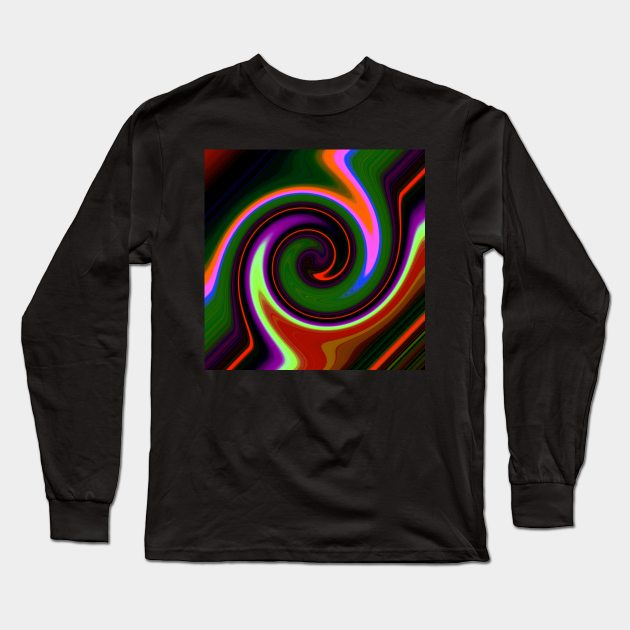 Swirl Retro Long Sleeve T-Shirt by BlakCircleGirl